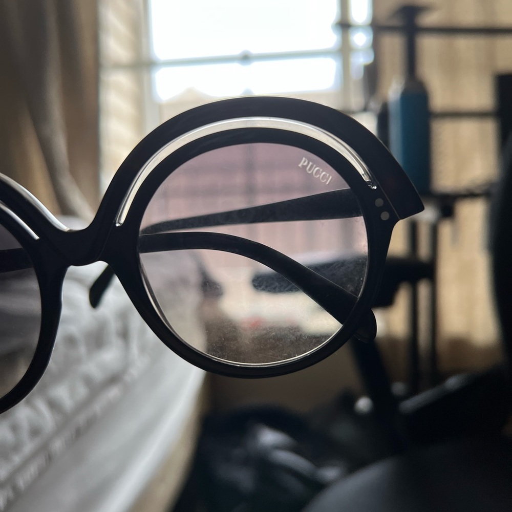 Emilio Pucci brown round sunglasses vintage style